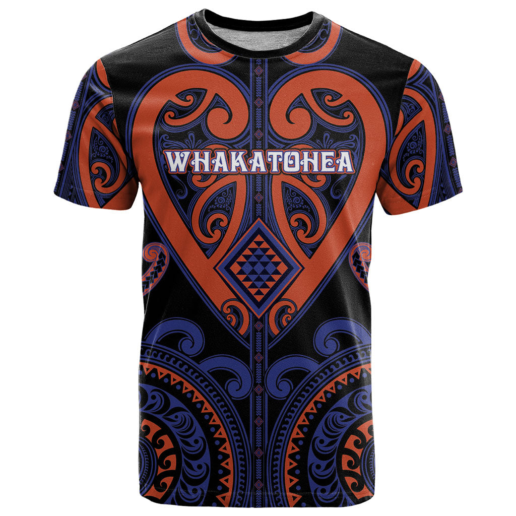 Custom Aotearoa Whakatohea T Shirt Maori Tribal Pattern LT05 Navy - Polynesian Pride