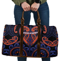 Aotearoa Whakatohea Travel Bag Maori Tribal Pattern LT05 Navy - Polynesian Pride