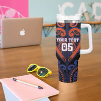 Custom Aotearoa Whakatohea Tumbler With Handle Maori Tribal Pattern LT05 - Polynesian Pride