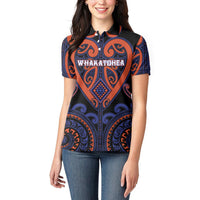 Custom Aotearoa Whakatohea Women Polo Shirt Maori Tribal Pattern LT05 - Polynesian Pride