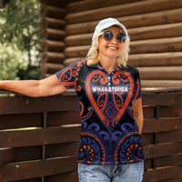 Custom Aotearoa Whakatohea Women Polo Shirt Maori Tribal Pattern LT05 - Polynesian Pride
