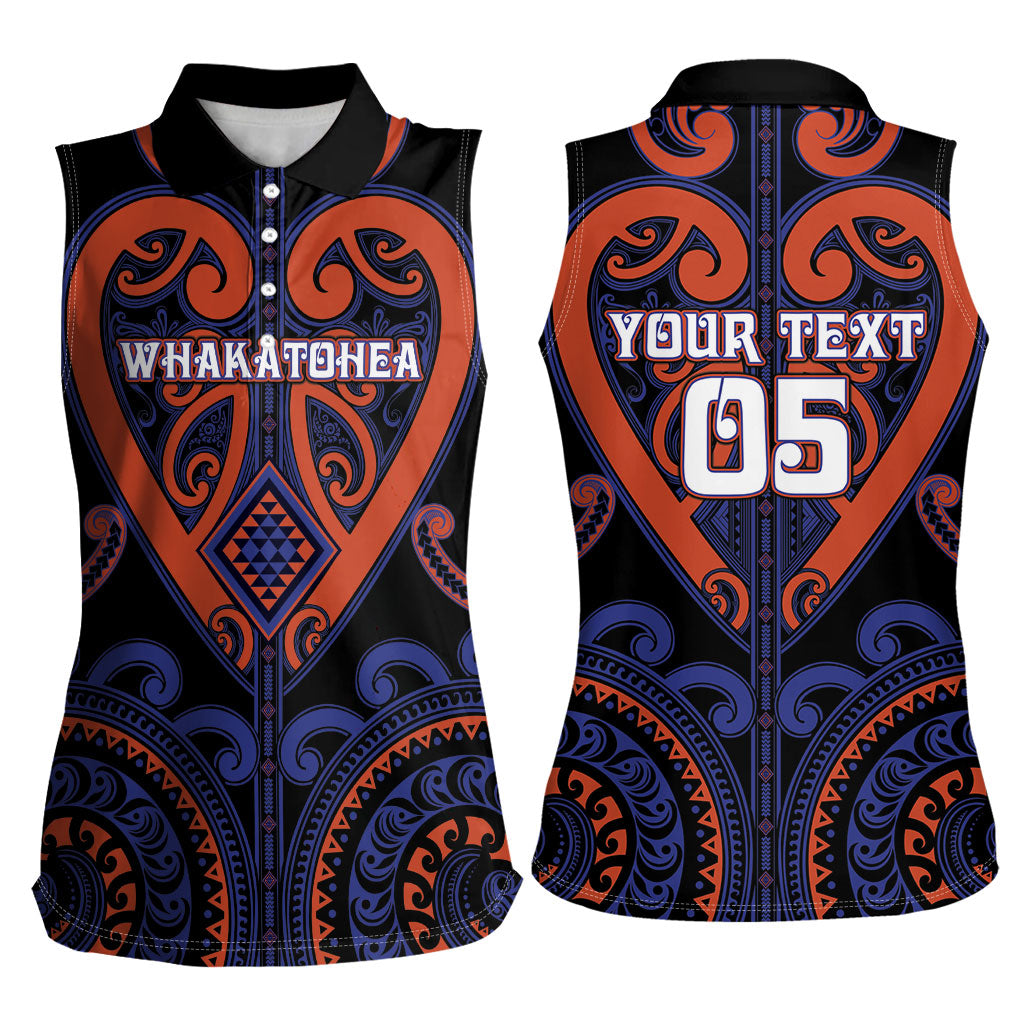 Custom Aotearoa Whakatohea Women Sleeveless Polo Shirt Maori Tribal Pattern LT05 - Polynesian Pride