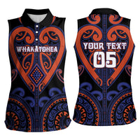 Custom Aotearoa Whakatohea Women Sleeveless Polo Shirt Maori Tribal Pattern LT05 - Polynesian Pride