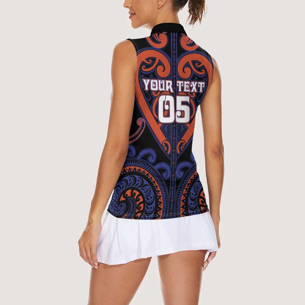 Custom Aotearoa Whakatohea Women Sleeveless Polo Shirt Maori Tribal Pattern LT05 - Polynesian Pride