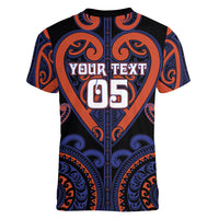 Custom Aotearoa Whakatohea Women V-Neck T-Shirt Maori Tribal Pattern LT05 - Polynesian Pride