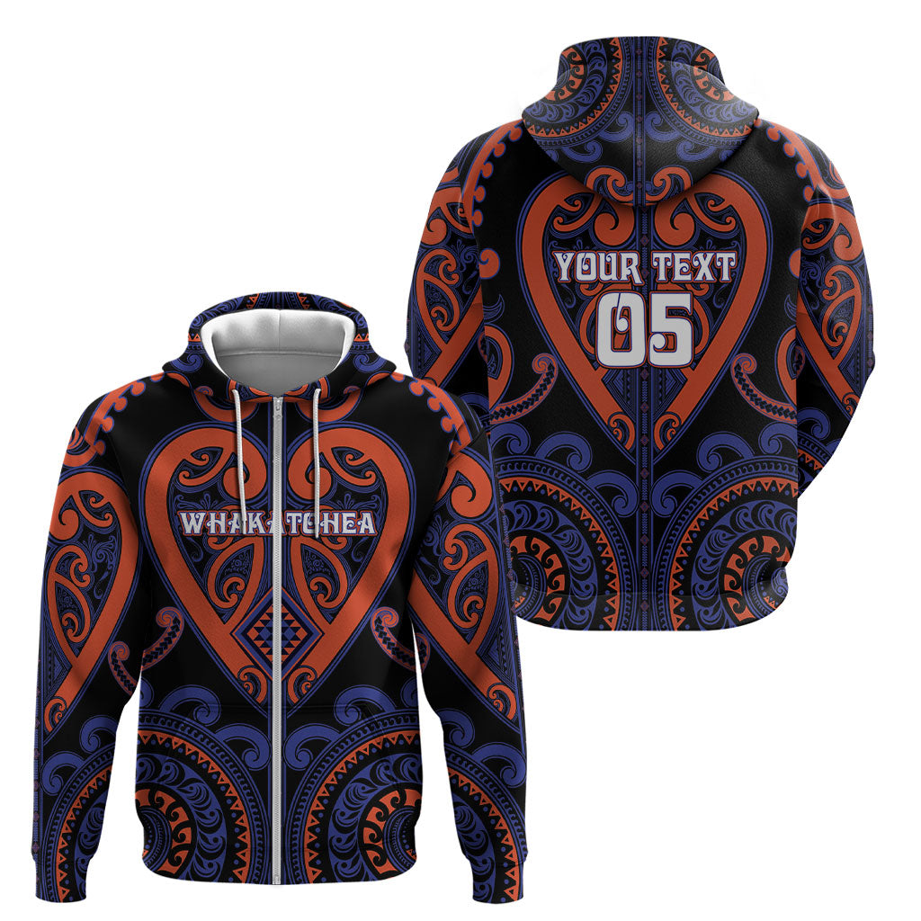 Custom Aotearoa Whakatohea Zip Hoodie Maori Tribal Pattern LT05 - Polynesian Pride