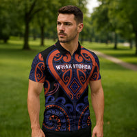 Custom Aotearoa Whakatohea Zipper Polo Shirt Maori Tribal Pattern LT05 - Polynesian Pride