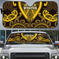 Aotearoa Ngati Whatua Auto Sun Shade Maori Tribal Pattern LT05 Yellow - Polynesian Pride
