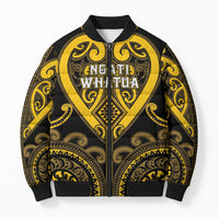Custom Aotearoa Ngati Whatua Bomber Puffer Jacket Maori Tribal Pattern LT05 Unisex Yellow - Polynesian Pride