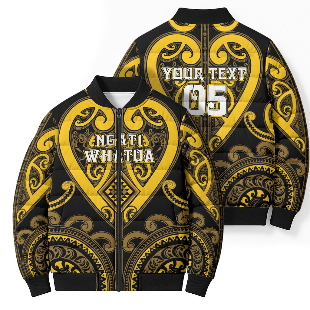 Custom Aotearoa Ngati Whatua Bomber Puffer Jacket Maori Tribal Pattern LT05 - Polynesian Pride