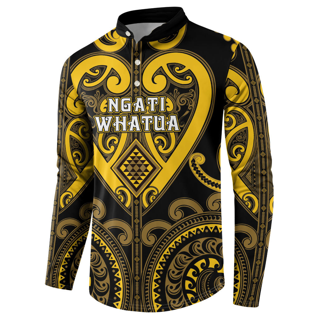 Custom Aotearoa Ngati Whatua Button Sweatshirt Maori Tribal Pattern LT05 - Polynesian Pride