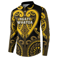 Custom Aotearoa Ngati Whatua Button Sweatshirt Maori Tribal Pattern LT05 - Polynesian Pride