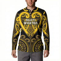 Custom Aotearoa Ngati Whatua Button Sweatshirt Maori Tribal Pattern LT05 - Polynesian Pride