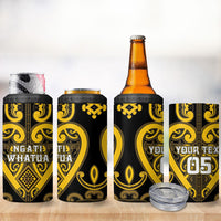 Custom Aotearoa Ngati Whatua 4 in 1 Can Cooler Tumbler Maori Tribal Pattern LT05 - Polynesian Pride
