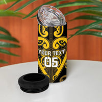 Custom Aotearoa Ngati Whatua 4 in 1 Can Cooler Tumbler Maori Tribal Pattern LT05 - Polynesian Pride