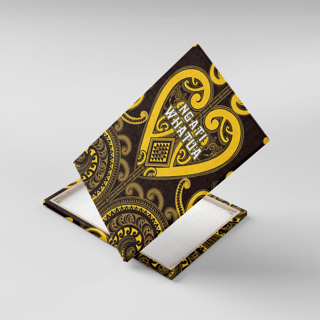 Aotearoa Ngati Whatua Canvas Wall Art Maori Tribal Pattern LT05 With Frame Yellow - Polynesian Pride