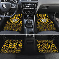 Custom Aotearoa Ngati Whatua Car Mats Maori Tribal Pattern LT05 Set 4pcs Yellow - Polynesian Pride