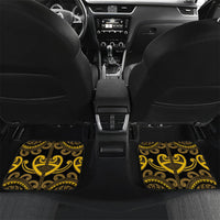 Custom Aotearoa Ngati Whatua Car Mats Maori Tribal Pattern LT05 Set 2pcs - Back Yellow - Polynesian Pride