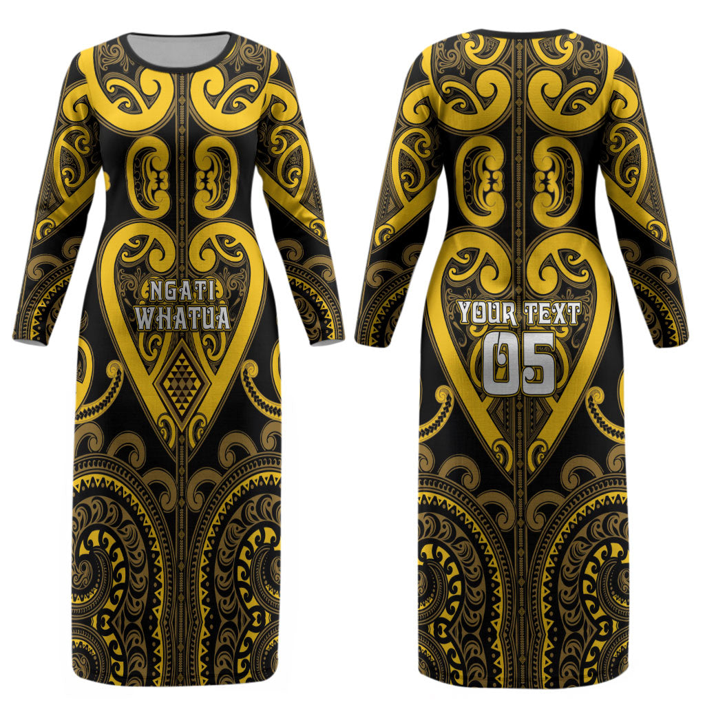 Custom Aotearoa Ngati Whatua Couples Matching Long Sleeve Bodycon Dress and Hawaiian Shirt Maori Tribal Pattern LT05 - Polynesian Pride