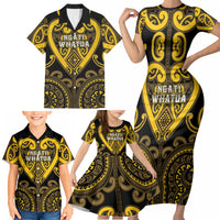 Custom Aotearoa Ngati Whatua Family Matching Short Sleeve Bodycon Dress and Hawaiian Shirt Maori Tribal Pattern LT05 - Polynesian Pride
