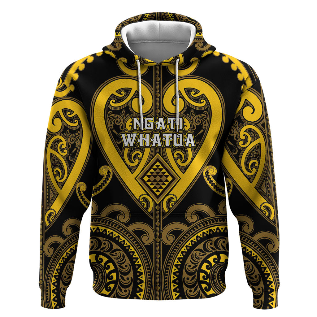 Custom Aotearoa Ngati Whatua Hoodie Maori Tribal Pattern LT05 Pullover Hoodie Yellow - Polynesian Pride
