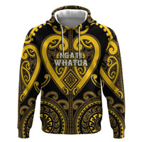 Custom Aotearoa Ngati Whatua Hoodie Maori Tribal Pattern LT05 Pullover Hoodie Yellow - Polynesian Pride