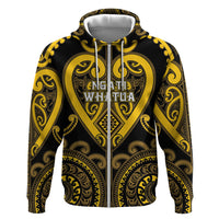 Custom Aotearoa Ngati Whatua Hoodie Maori Tribal Pattern LT05 Zip Hoodie Yellow - Polynesian Pride