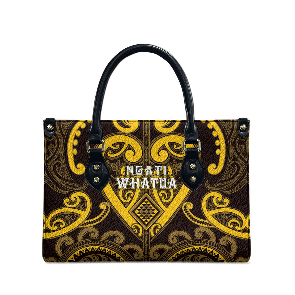 Aotearoa Ngati Whatua Leather Bag Maori Tribal Pattern LT05 - Polynesian Pride