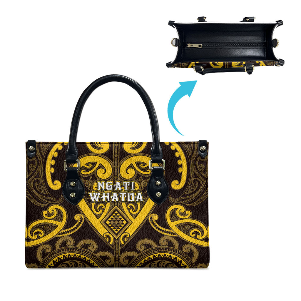 Aotearoa Ngati Whatua Leather Bag Maori Tribal Pattern LT05 - Polynesian Pride