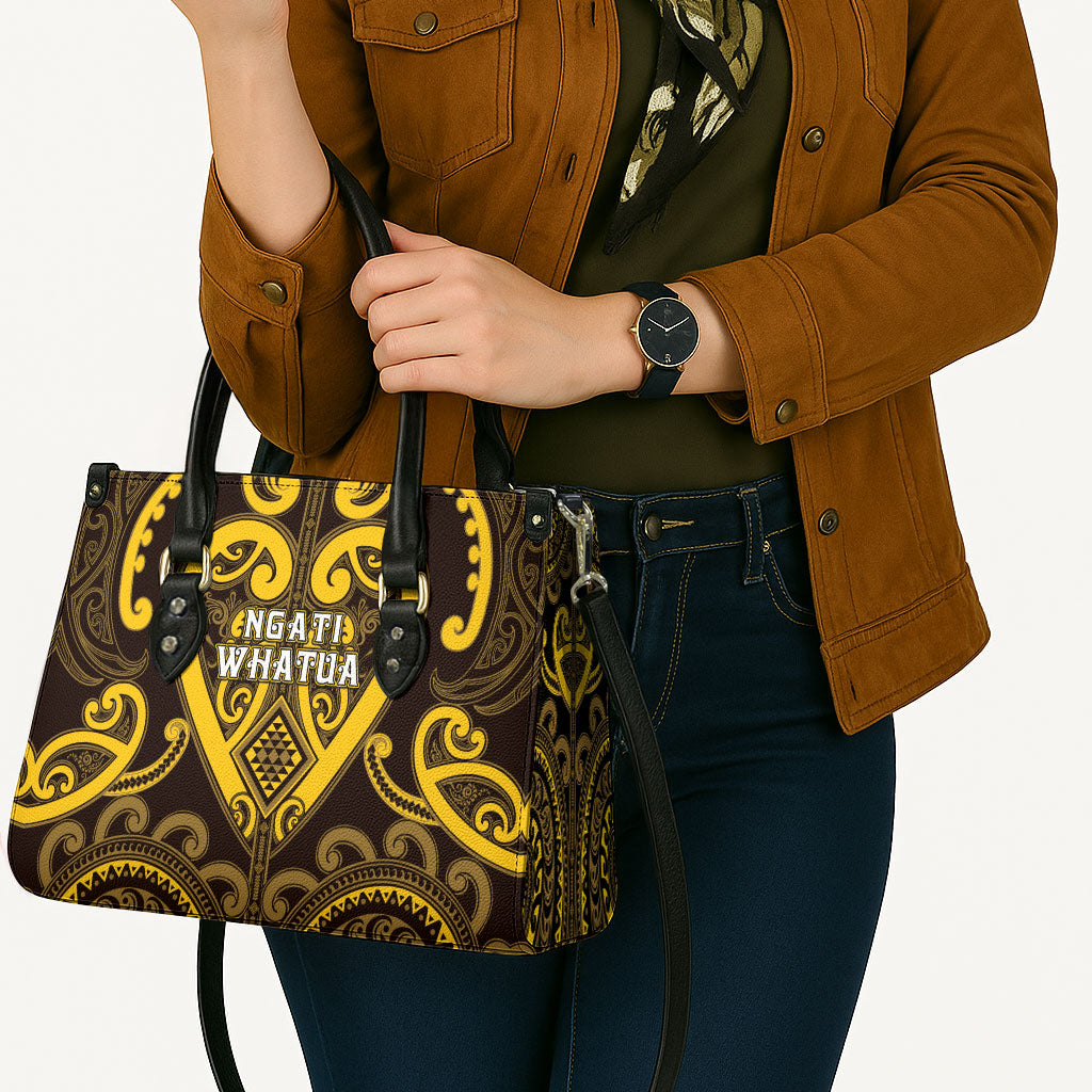 Aotearoa Ngati Whatua Leather Bag Maori Tribal Pattern LT05 - Polynesian Pride