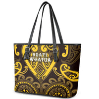 Aotearoa Ngati Whatua Leather Tote Bag Maori Tribal Pattern LT05 - Polynesian Pride