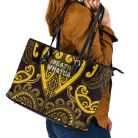 Aotearoa Ngati Whatua Leather Tote Bag Maori Tribal Pattern LT05 - Polynesian Pride