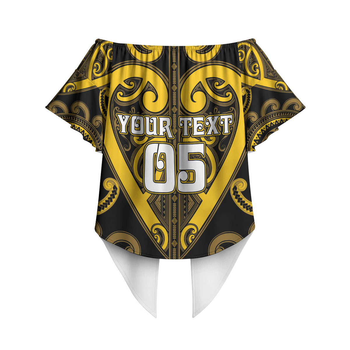 Custom Aotearoa Ngati Whatua Off Shoulder Wrap Waist Top Maori Tribal Pattern LT05 - Polynesian Pride