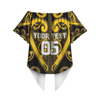Custom Aotearoa Ngati Whatua Off Shoulder Wrap Waist Top Maori Tribal Pattern LT05 - Polynesian Pride