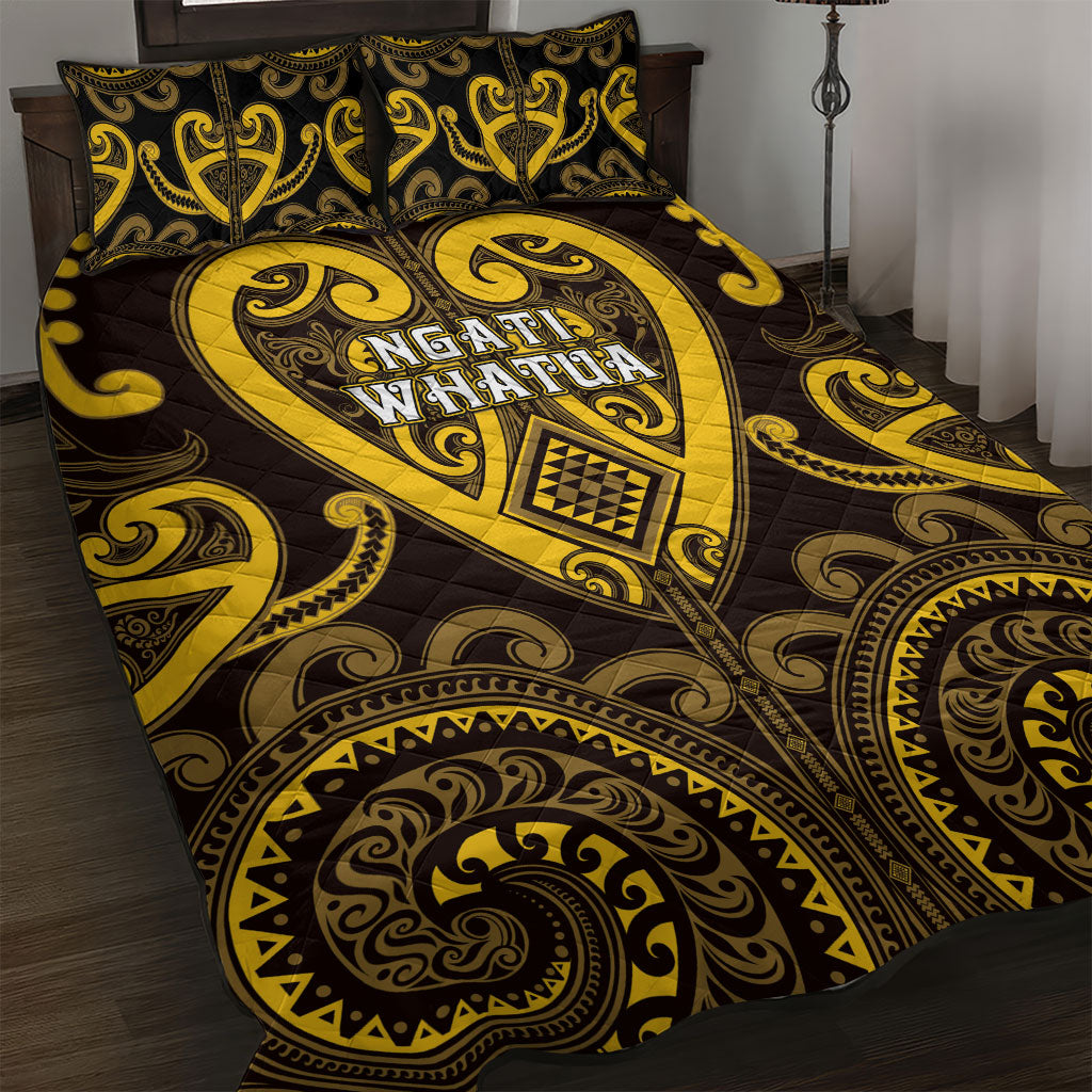 Aotearoa Ngati Whatua Quilt Bed Set Maori Tribal Pattern LT05 Yellow - Polynesian Pride