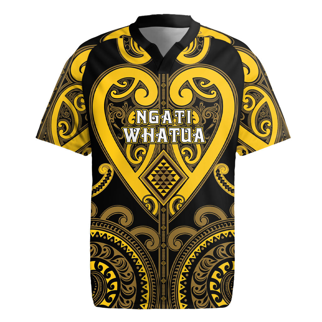 Custom Aotearoa Ngati Whatua Rugby Jersey Maori Tribal Pattern LT05 Yellow - Polynesian Pride