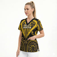 Custom Aotearoa Ngati Whatua Scrub Top Maori Tribal Pattern LT05 - Polynesian Pride