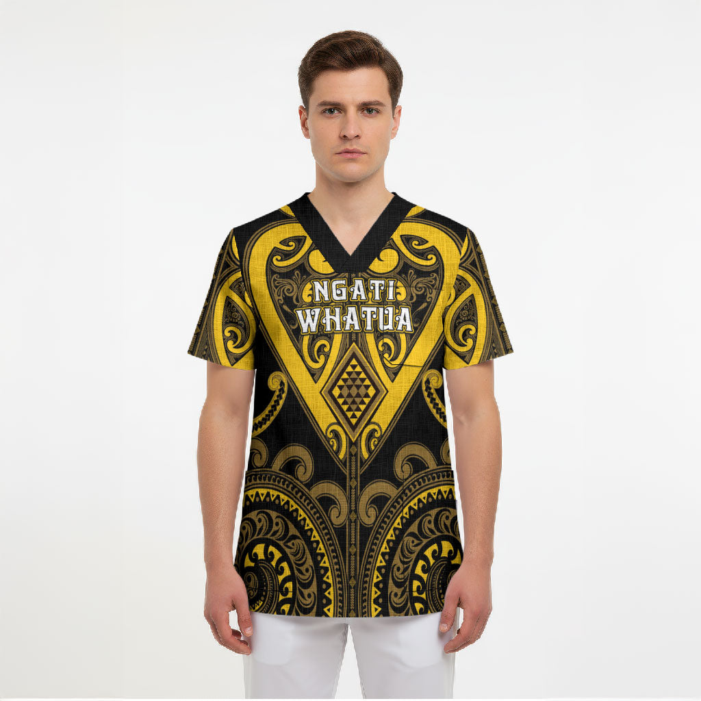 Custom Aotearoa Ngati Whatua Scrub Top Maori Tribal Pattern LT05 - Polynesian Pride