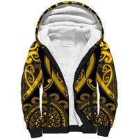 Custom Aotearoa Ngati Whatua Sherpa Hoodie Maori Tribal Pattern LT05 Unisex Yellow - Polynesian Pride