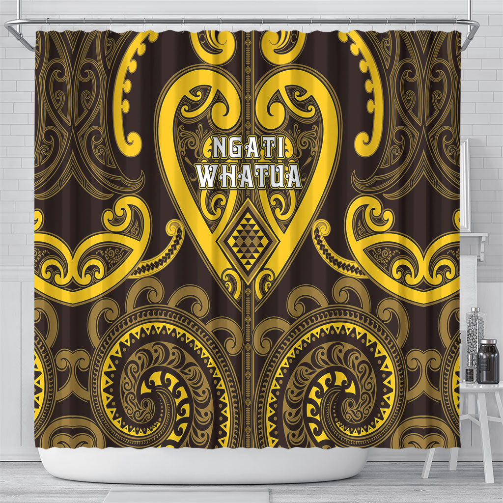 Aotearoa Ngati Whatua Shower Curtain Maori Tribal Pattern LT05 - Polynesian Pride