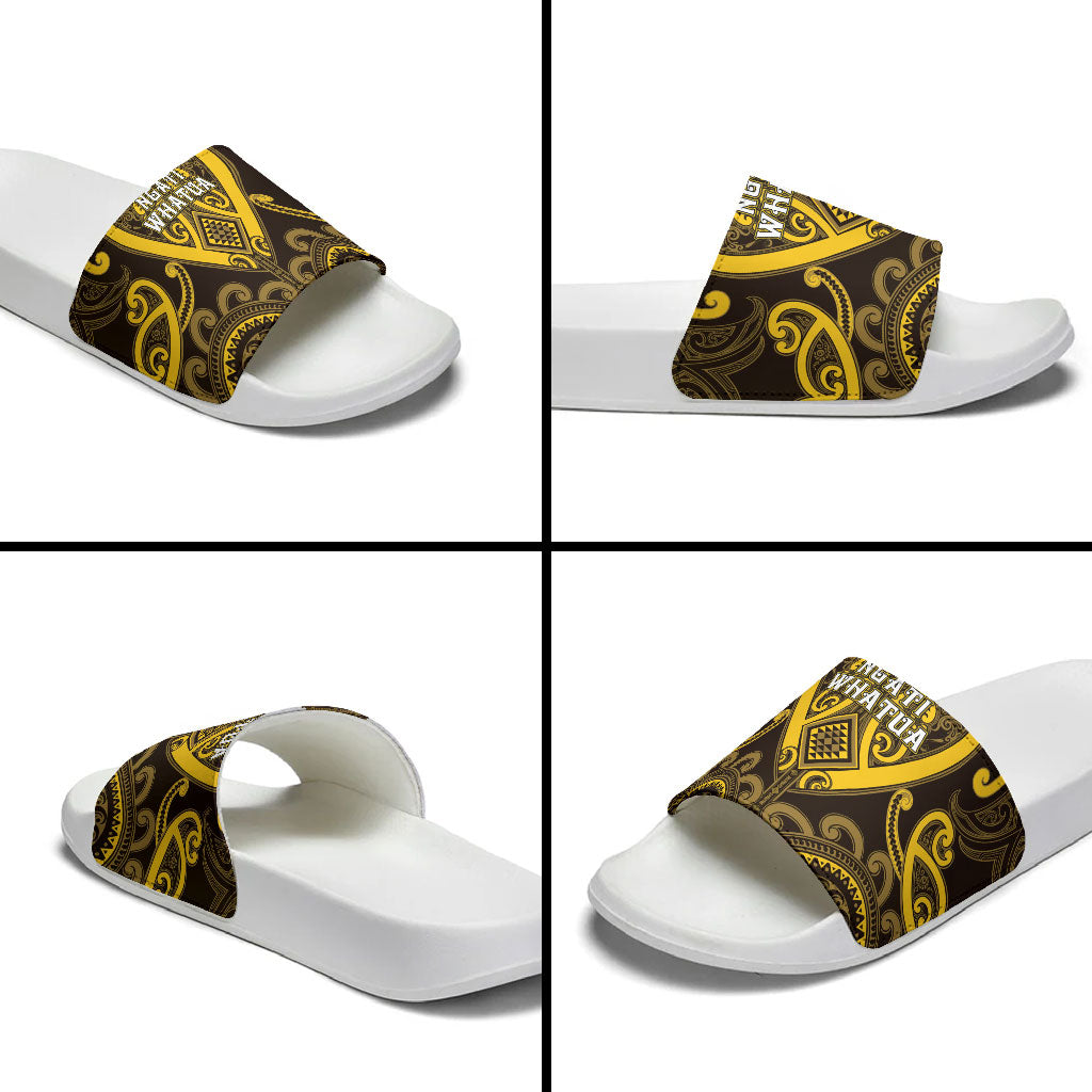 Aotearoa Ngati Whatua Slide Sandals Maori Tribal Pattern LT05 - Polynesian Pride