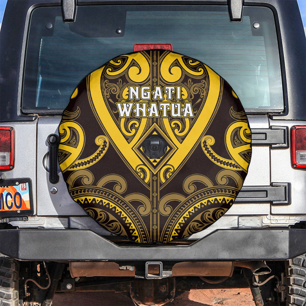 Aotearoa Ngati Whatua Spare Tire Cover Maori Tribal Pattern LT05 Yellow - Polynesian Pride