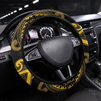 Aotearoa Ngati Whatua Steering Wheel Cover Maori Tribal Pattern LT05 Universal Fit Yellow - Polynesian Pride