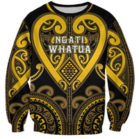 Custom Aotearoa Ngati Whatua Sweatshirt Maori Tribal Pattern LT05 Unisex Yellow - Polynesian Pride