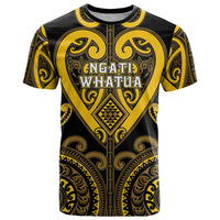 Custom Aotearoa Ngati Whatua T Shirt Maori Tribal Pattern LT05 Yellow - Polynesian Pride