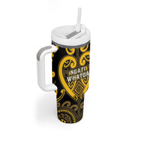 Custom Aotearoa Ngati Whatua Tumbler With Handle Maori Tribal Pattern LT05 - Polynesian Pride