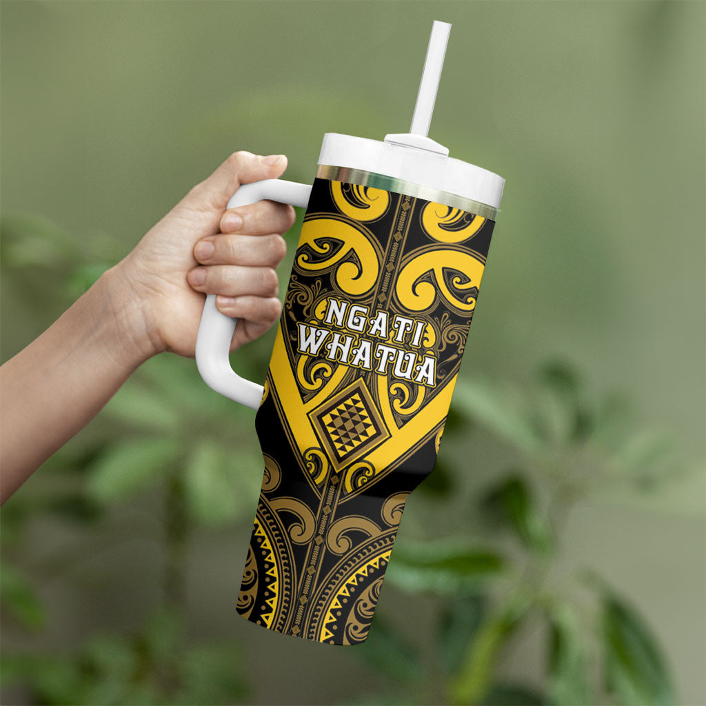 Custom Aotearoa Ngati Whatua Tumbler With Handle Maori Tribal Pattern LT05 - Polynesian Pride