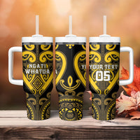 Custom Aotearoa Ngati Whatua Tumbler With Handle Maori Tribal Pattern LT05 - Polynesian Pride