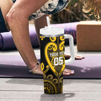 Custom Aotearoa Ngati Whatua Tumbler With Handle Maori Tribal Pattern LT05 - Polynesian Pride