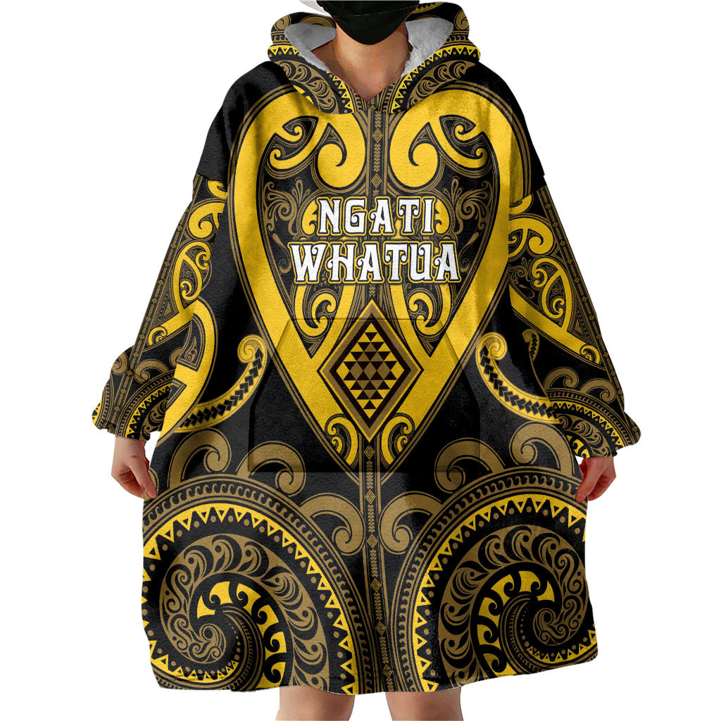 Custom Aotearoa Ngati Whatua Wearable Blanket Hoodie Maori Tribal Pattern LT05 - Polynesian Pride
